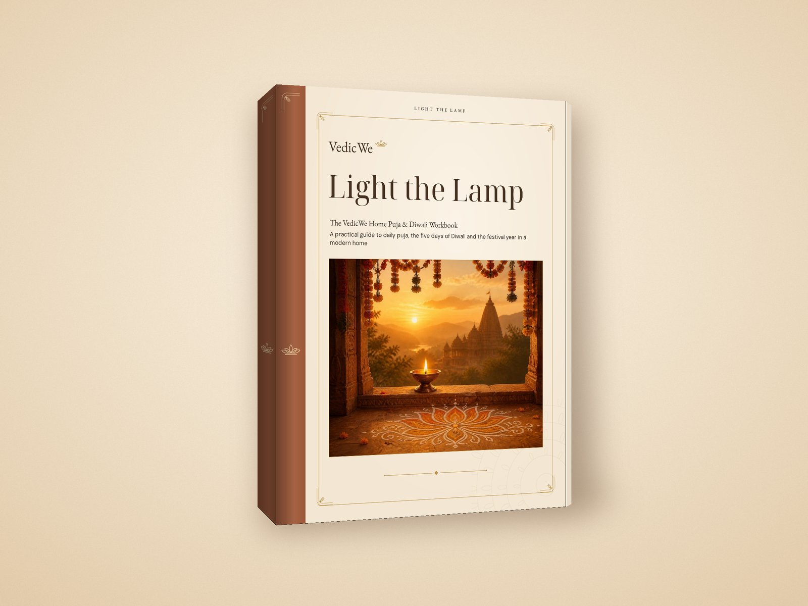 Light the Lamp: The VedicWe Home Puja & Diwali Workbook book mockup