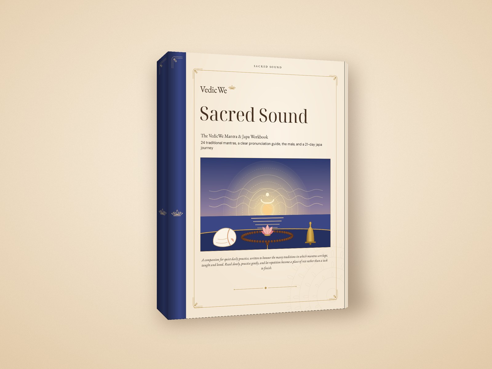 Sacred Sound: The VedicWe Mantra & Japa Workbook book mockup