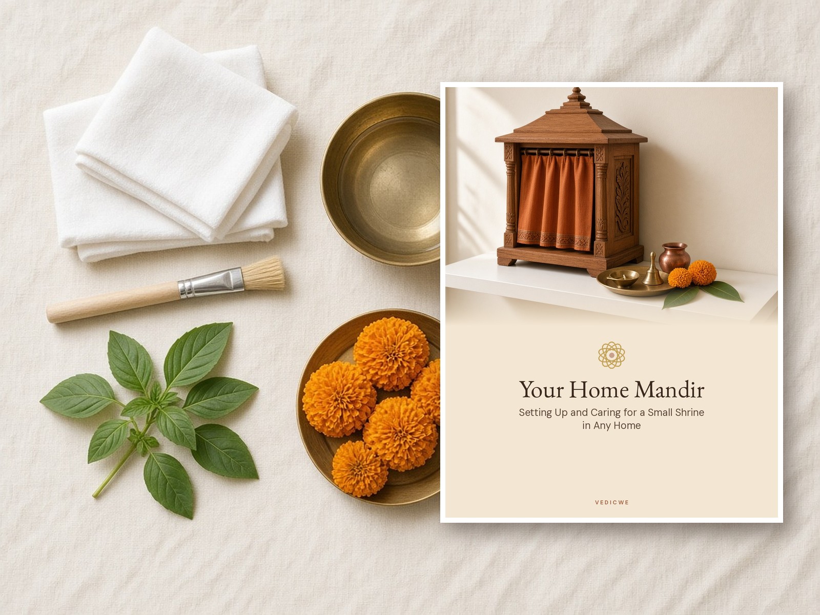 Your Home Mandir: Setting Up and Caring for a Small Shrine in Any Home book mockup